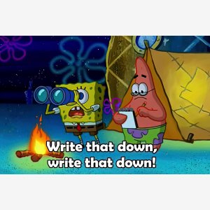 Write That Down, Write That Down!   Spongebob Squarepants, Patrick Star, Camp Fire